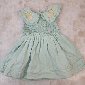 Girls Kensie Baby Mint Green Floral Embroidered Casual Dress 12 Months